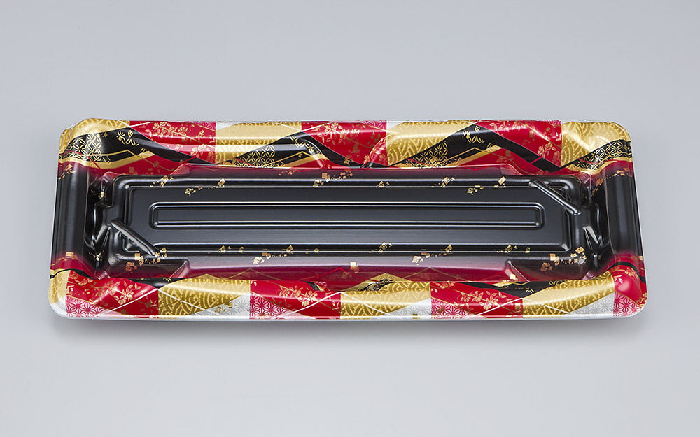 寿司容器 SF鮨板15 菱紋赤本体