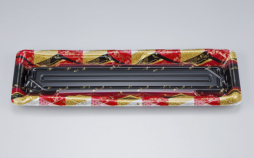 寿司容器 SF鮨板18 菱紋赤本体