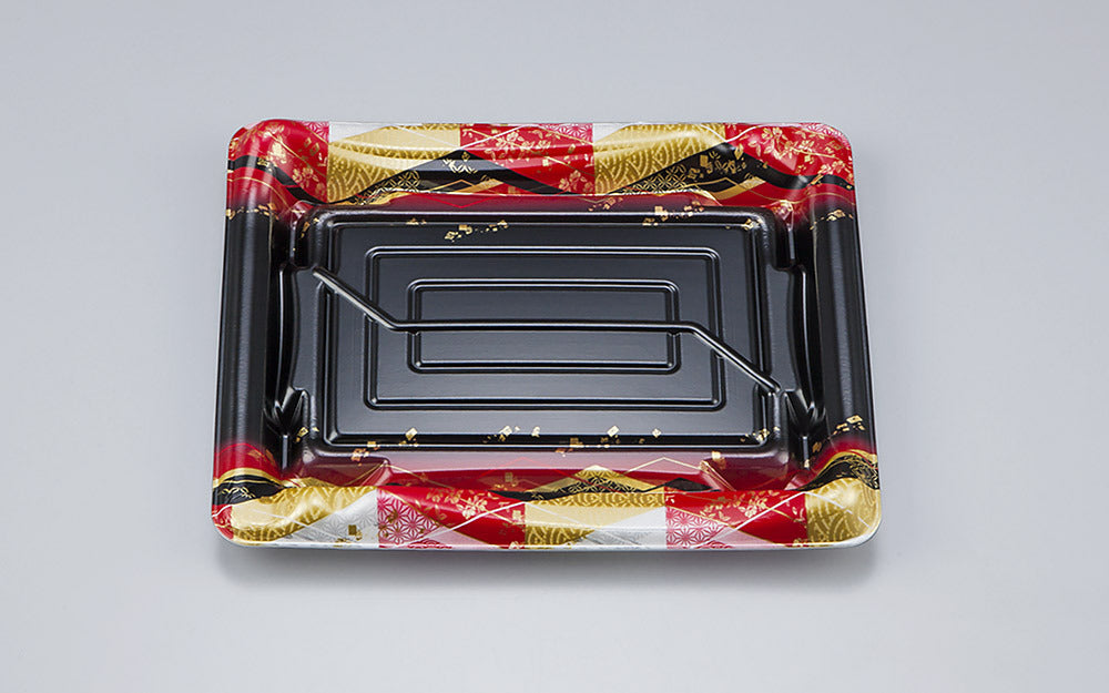 寿司容器 SF鮨板23 菱紋赤本体