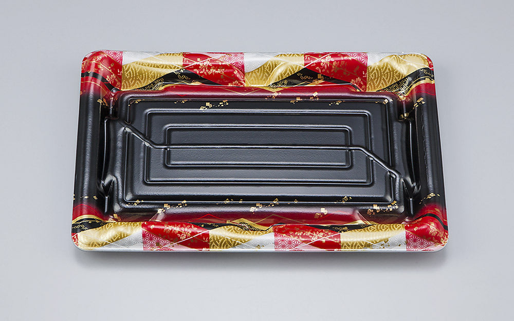 寿司容器 SF鮨板24 菱紋赤本体