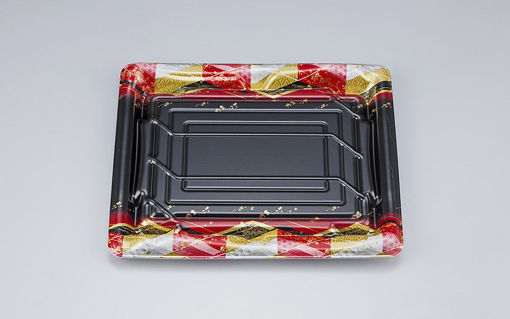 寿司容器 SF鮨板34 菱紋赤本体