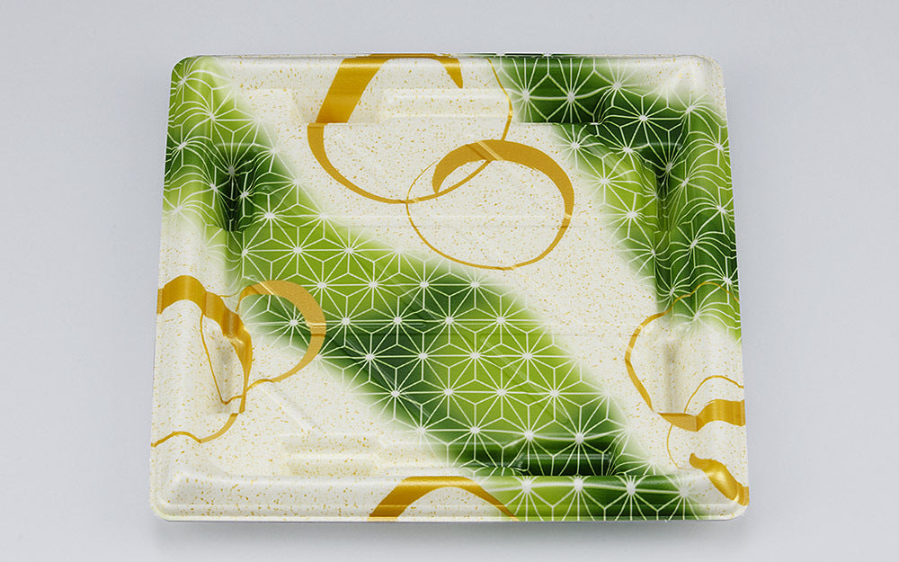 寿司容器 SF美角33 あさ月緑本体