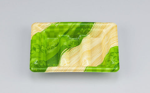 寿司容器 SF角段14-10 しじま緑本体