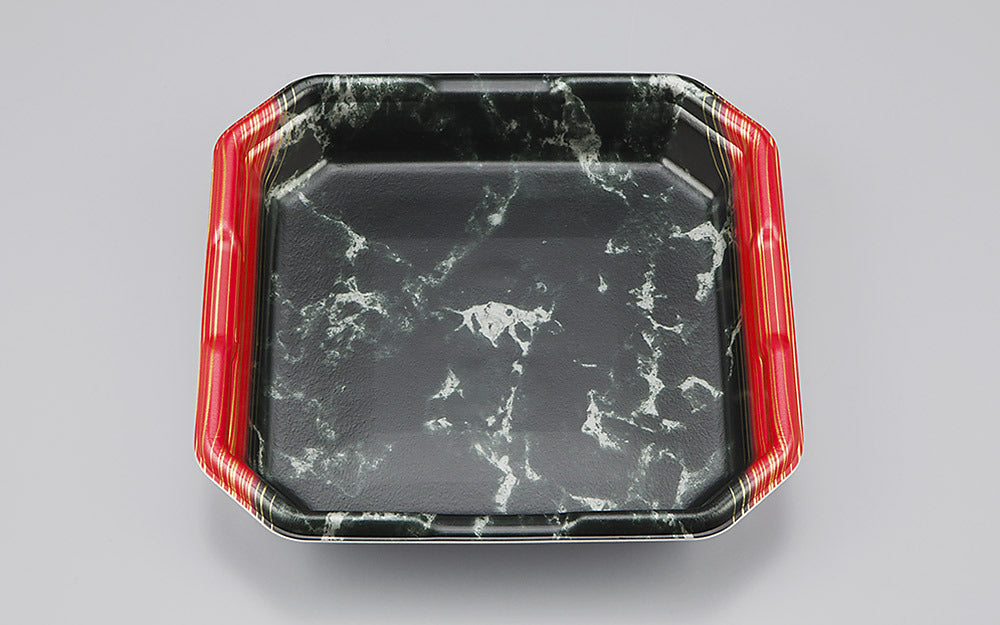 精肉容器 L-カク2 大理石赤