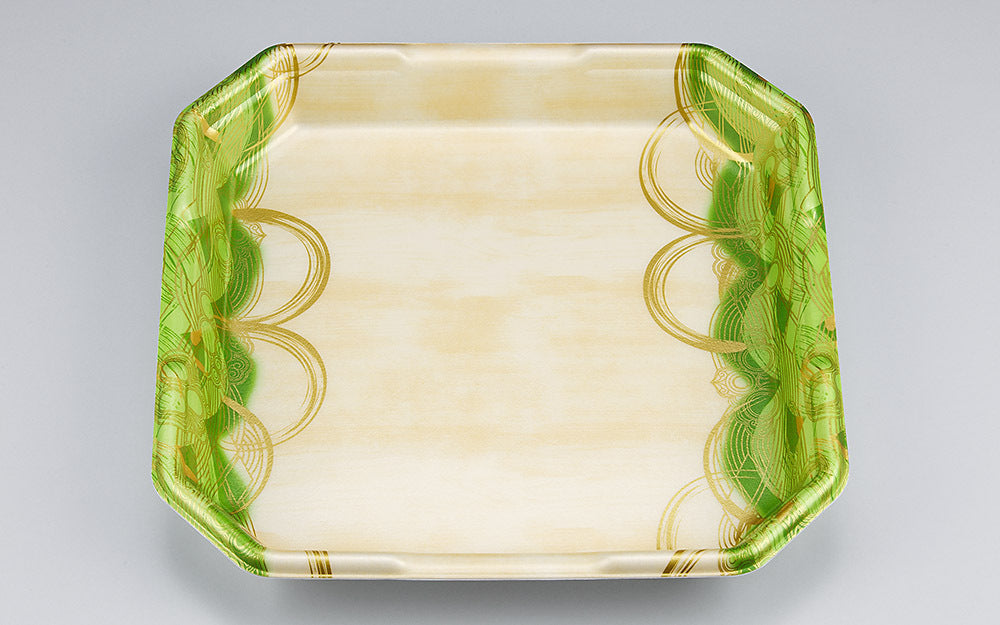 精肉容器 L-カク3 波瓦緑