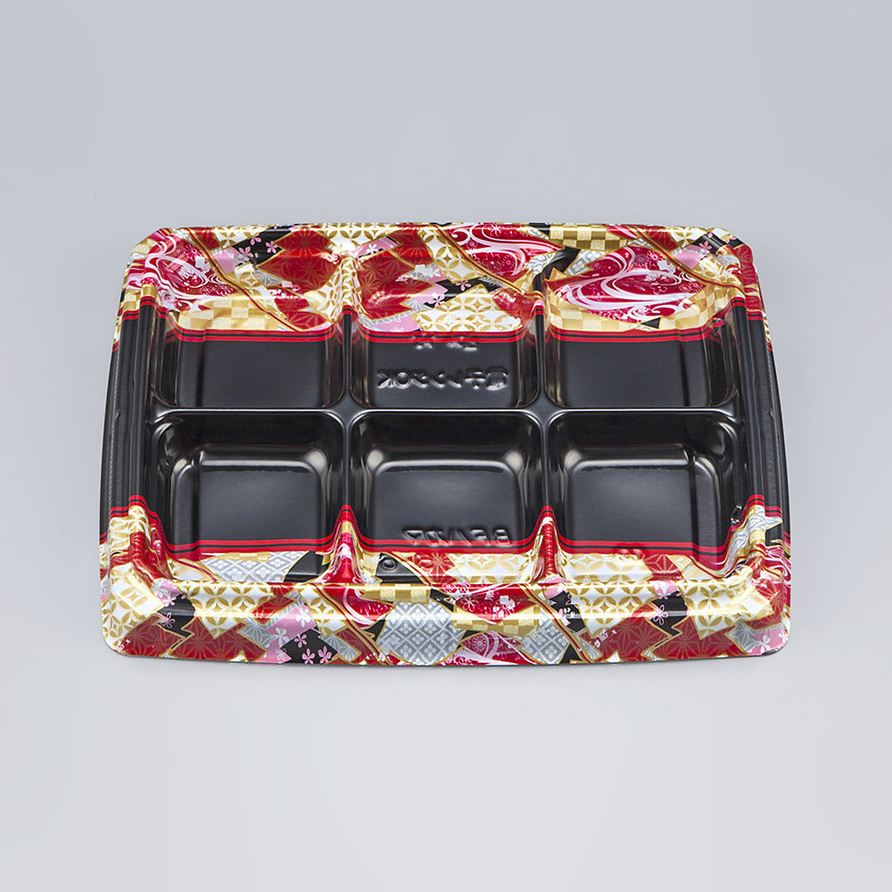 弁当容器 BFハカマ膳5-6 鶴姫赤本体（N）