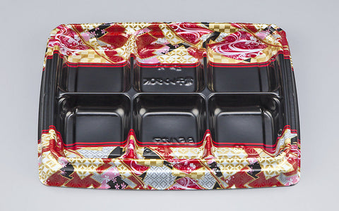 弁当容器 BFハカマ膳5-6 鶴姫赤本体（N）