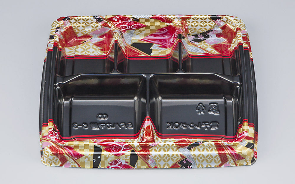 弁当容器 BFハカマ膳6-3 鶴姫赤本体（N）