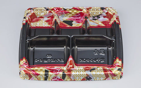 弁当容器 BFハカマ膳6-3 鶴姫赤本体（N）