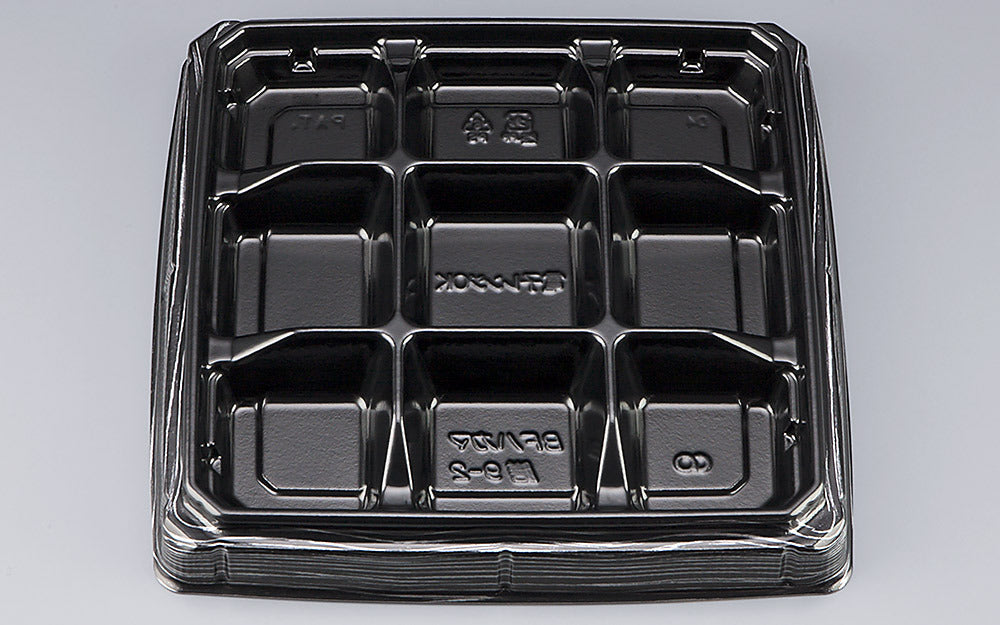 弁当容器 BFハカマ膳9-2 黒板目本体（N）