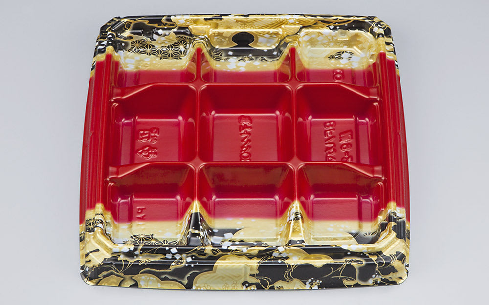弁当容器 BFハカマ膳9-2 国風赤本体（N）