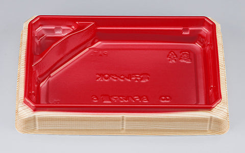 丼・重 BFハカマ重6 杉板赤本体（N）