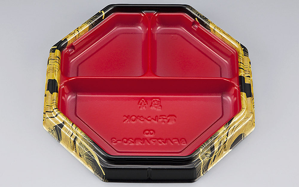 弁当容器 BFハカマ八角20-3 雅赤本体（N）
