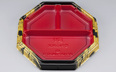 弁当容器 BFハカマ八角20-3 雅赤本体（N）