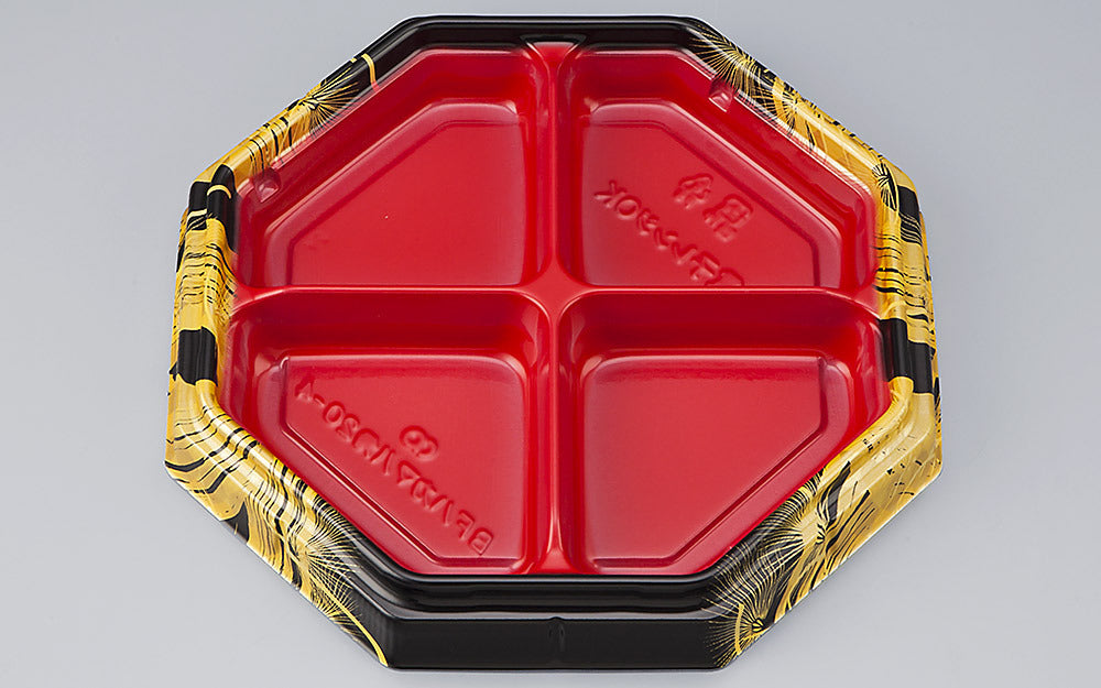 弁当容器 BFハカマ八角20-4 雅赤本体（N）