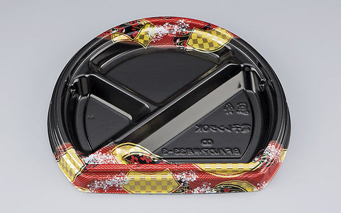弁当容器 BFハカマ半月33-3 舞扇赤本体（N）