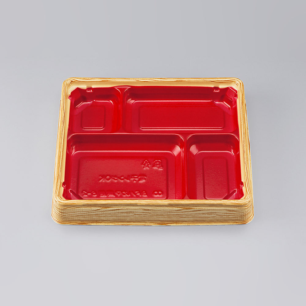 弁当容器 BFハカマ集膳6-2 杉板赤本体（N）　【販売終了】