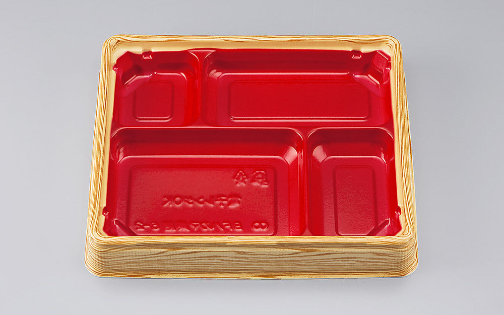 弁当容器 BFハカマ集膳6-2 杉板赤本体（N）