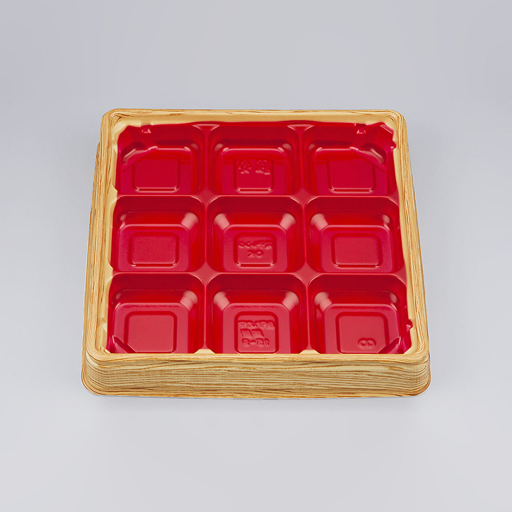 弁当容器 BFハカマ集膳15-9 杉板赤本体（N）　【販売終了】