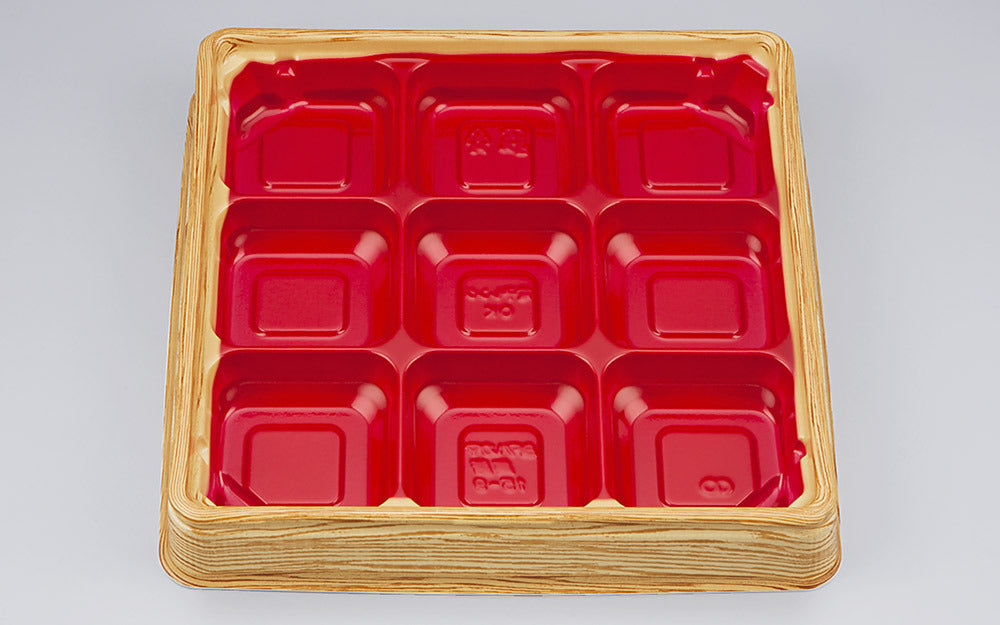 弁当容器 BFハカマ集膳15-9 杉板赤本体（N）