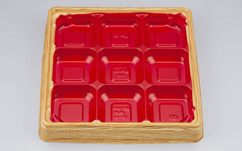 弁当容器 BFハカマ集膳15-9 杉板赤本体（N）