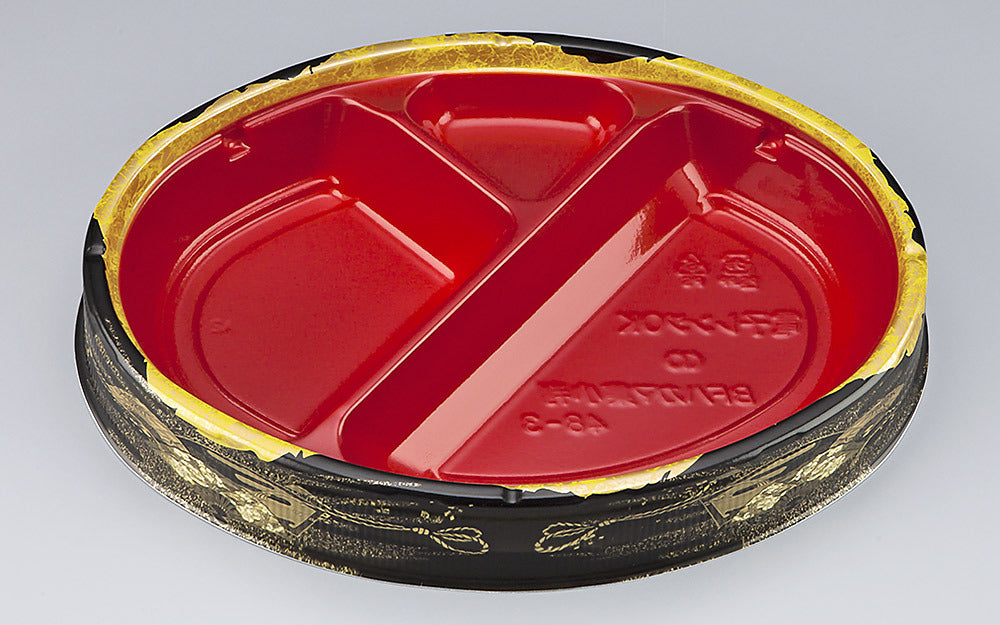 寿司容器 BFハカマ集小判48-3みやこ扇赤本体N