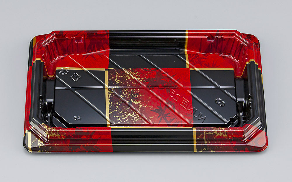 寿司容器 NUN囲25 彩角赤本体