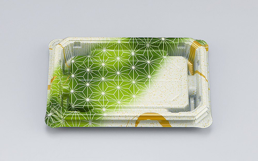 寿司容器 NUN助盛15-10 あさ月緑本体