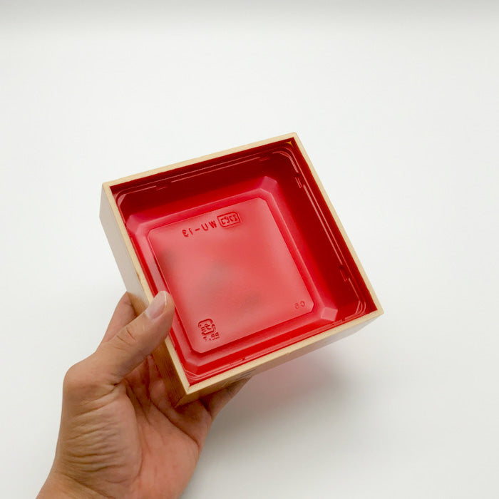 ちらし弁当容器　WU-13（R）わっぱ　本体（133×133mm）