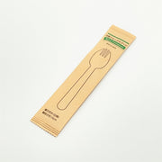 木製フォークスプーン140 紙完封袋(茶色）