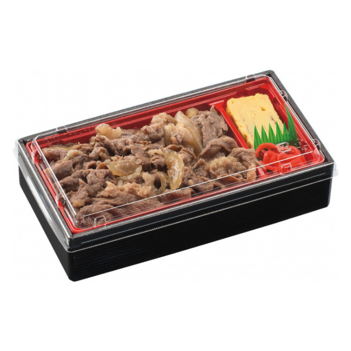 折箱重　WU-302-44　黒地黒千筋赤　本体（207×110mm）