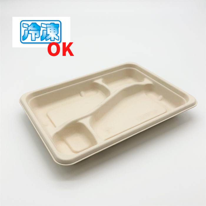 SBTバガスモールド弁当容器　４区切り　本体