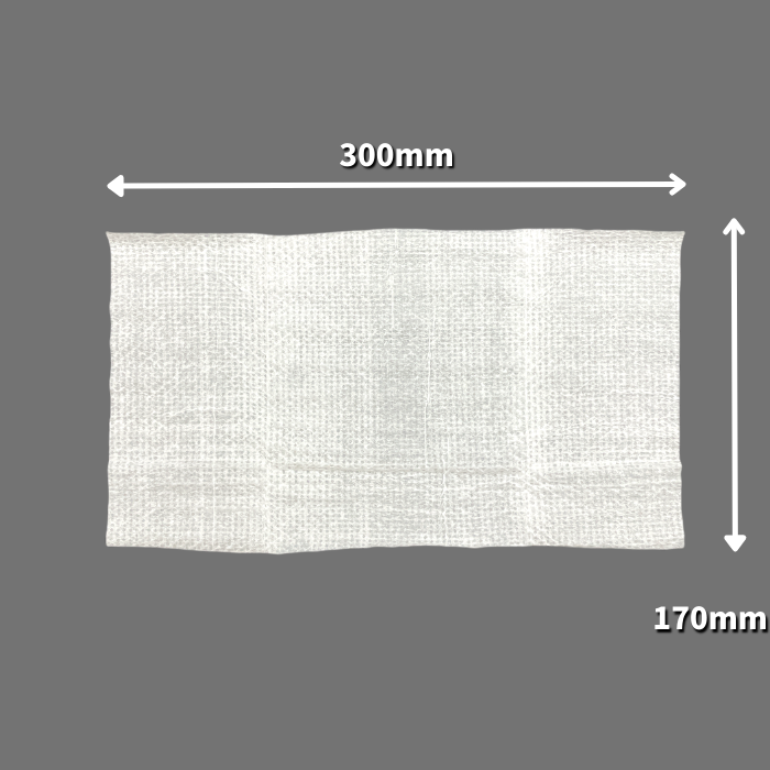 紙おしぼり　エンボス　乳白無地　丸型（300×170mm）