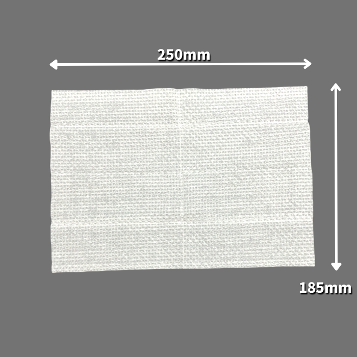 紙おしぼり エンボス　乳白無地　平型（250×185mm）