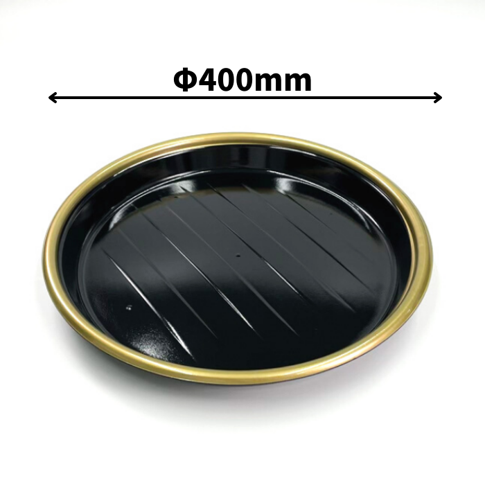 にぎり約48～60貫用　新6人桶 金フチ黒 本体 φ400×45ｍｍ（蓋別売）