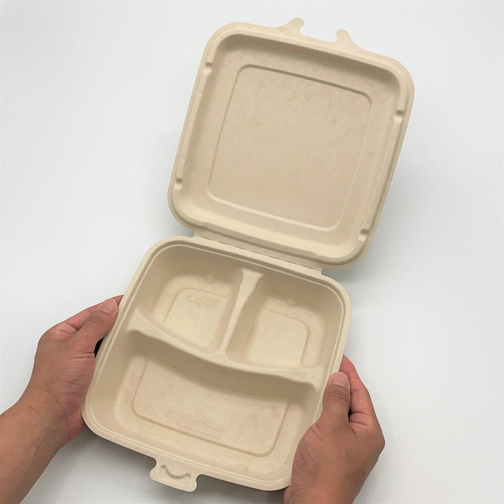 パルプヒンジコンテナ　3区切り