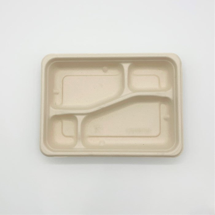 SBTバガスモールド弁当容器　４区切り　本体