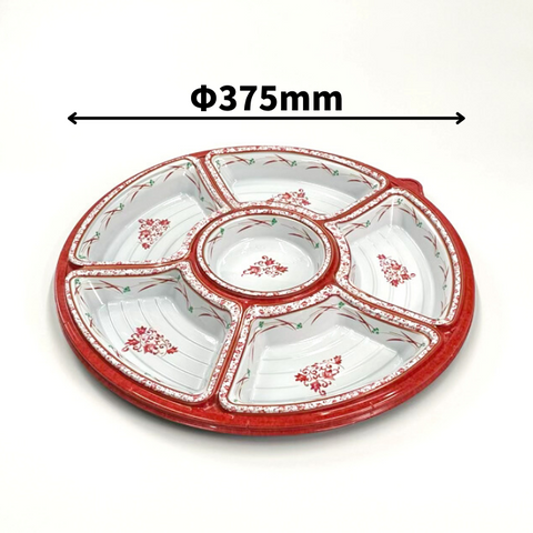 NUオードブル37　赤伊万里　蓋別売（Φ375×41mm）