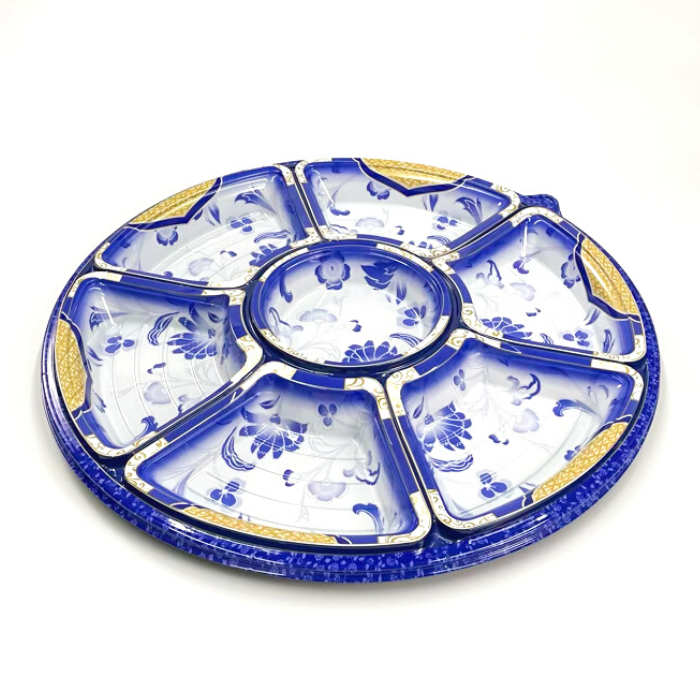 NUオードブル39　カトレア青　本体（Φ435×44mm）