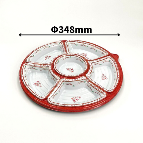 NUオードブル36　赤伊万里　蓋別売（Φ348×41mm）