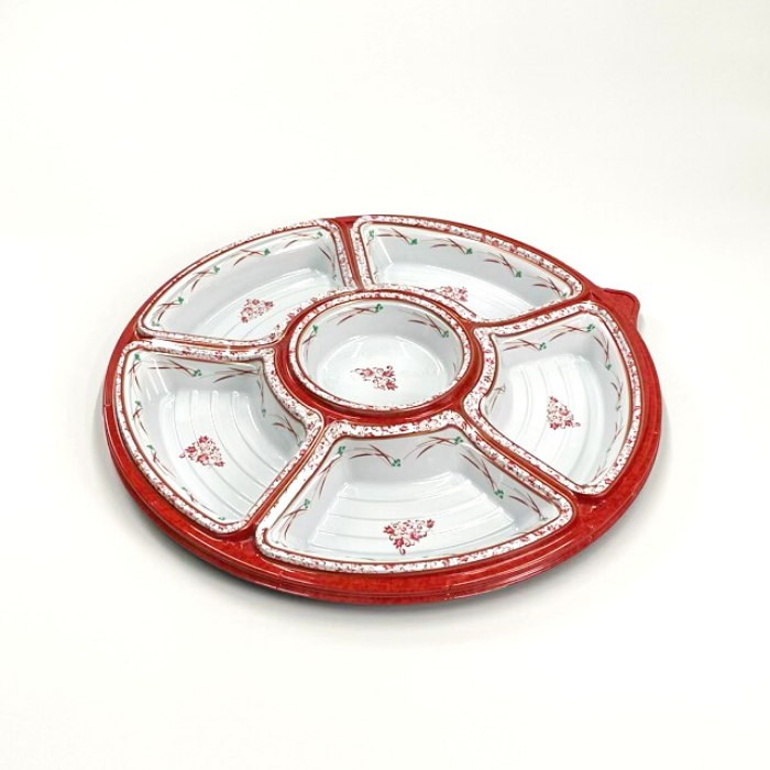 NUオードブル36　赤伊万里　蓋別売（Φ348×41mm）