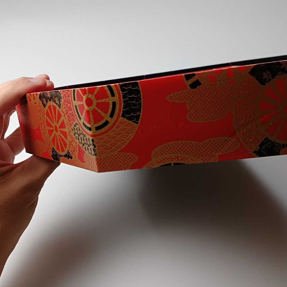 WPS-八角280V 御所車黒 エコ蓋付 (280×280×48mm)